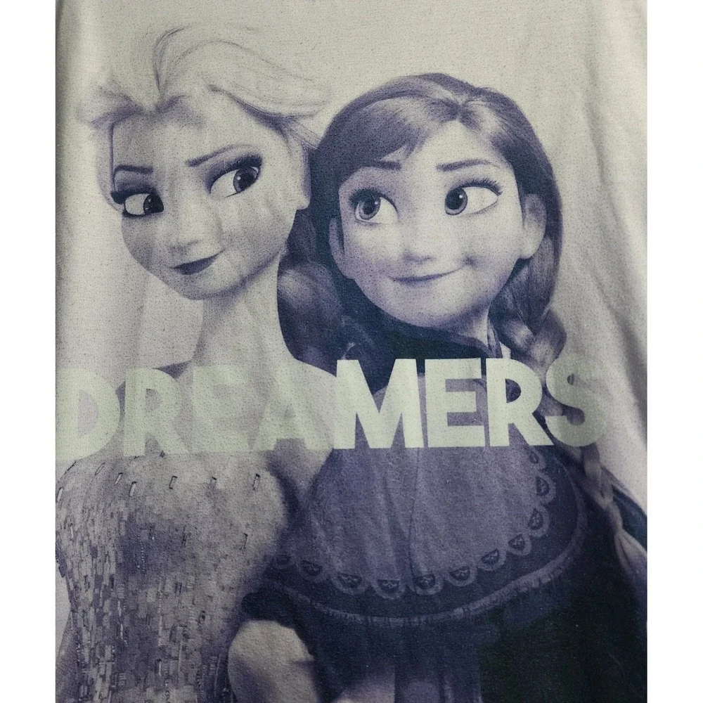Disney Frozen Elsa Anna Graphic T Shirt Top Kids Size M 8 9 Years‎ Dreamers